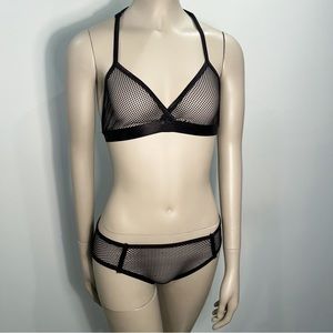 Black Fishnet Bra & Underwear Set